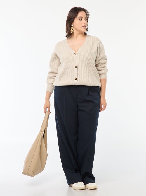 Gilet cardigan en maille côtelée - Kiabi