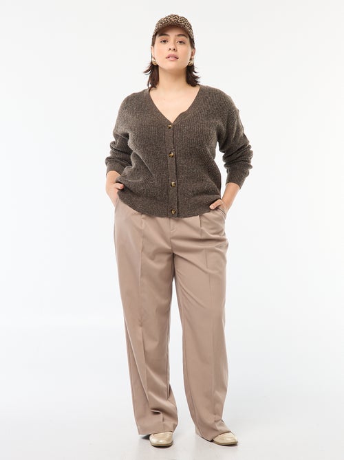 Gilet cardigan en maille côtelée - Kiabi