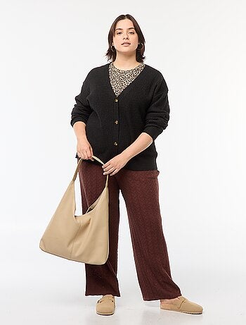 Gilet cardigan en maille côtelée