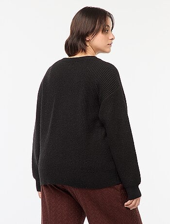 Gilet cardigan en maille côtelée