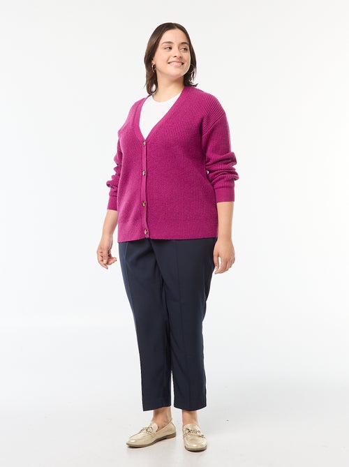 Gilet cardigan en maille côtelée - Kiabi