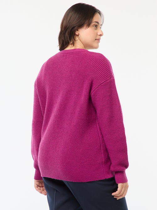 Gilet cardigan en maille côtelée - Kiabi