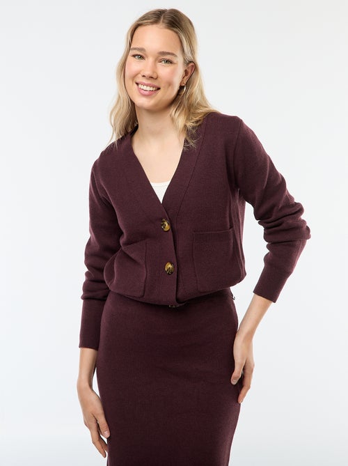 Gilet cardigan en tricot ottoman - Kiabi