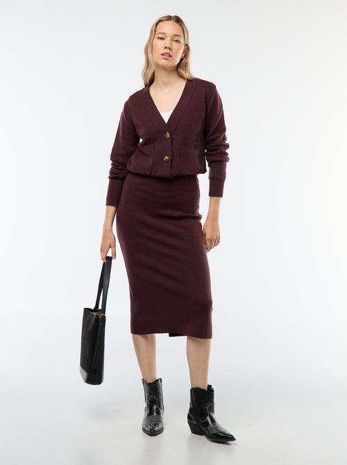 Gilet cardigan en tricot ottoman - Kiabi