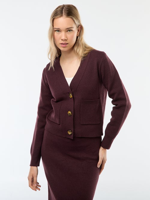 Gilet cardigan en tricot ottoman - Kiabi