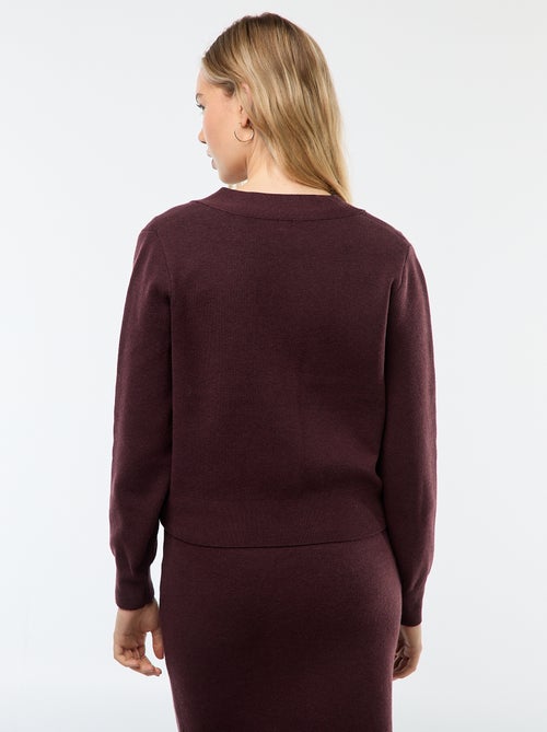 Gilet cardigan en tricot ottoman - Kiabi