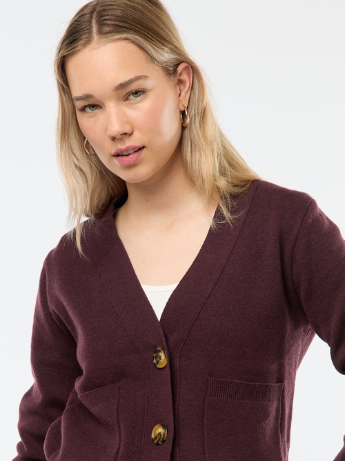 Gilet cardigan en tricot ottoman - Kiabi