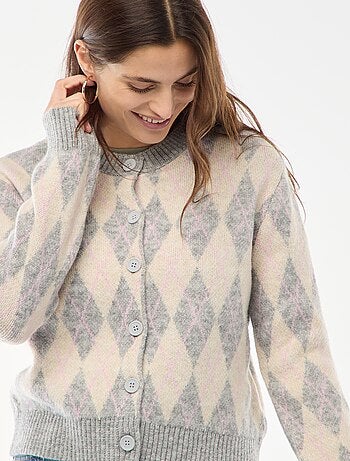 Gilet chaud imprimé losanges