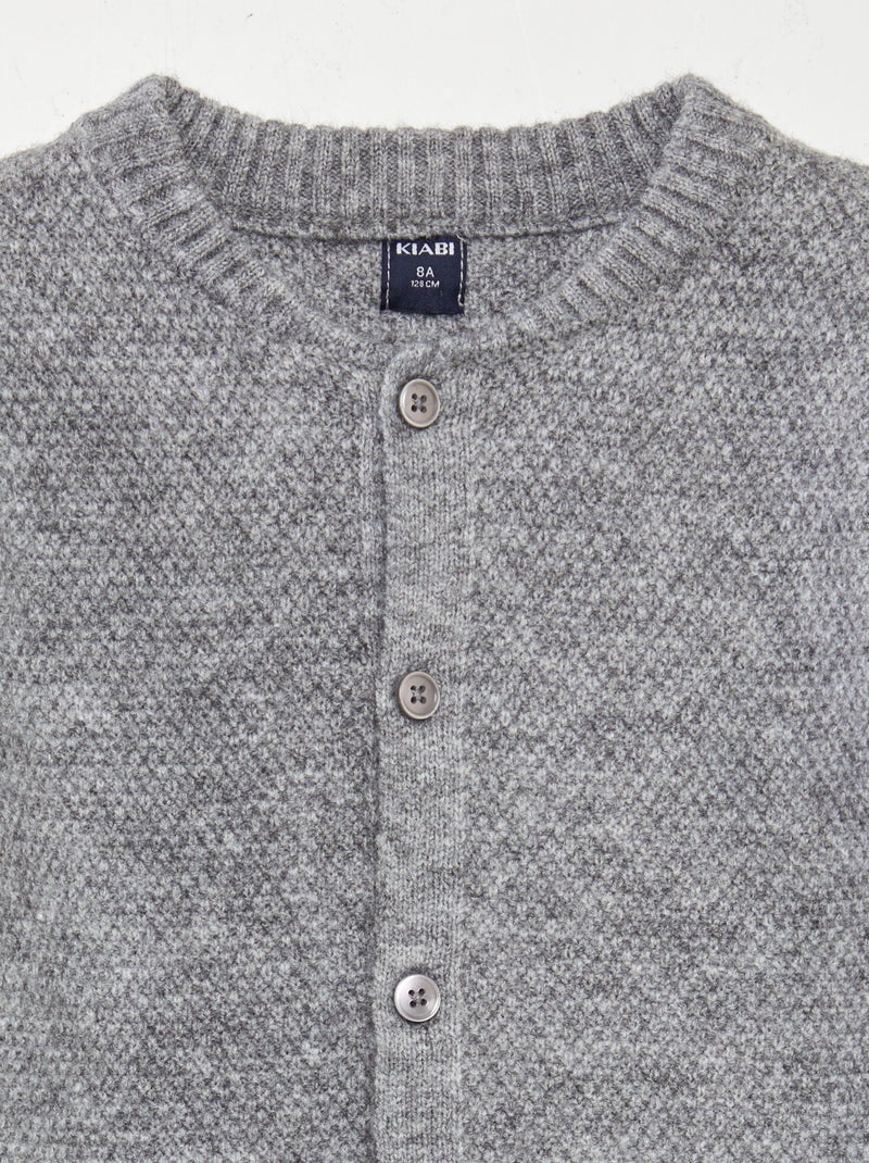 Gilet chaud point mousse Gris - Kiabi