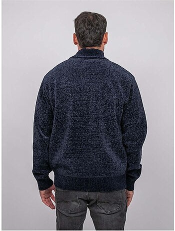 Gilet chenille zippé col montant limago