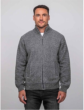 Gilet chenille zippé col montant limago