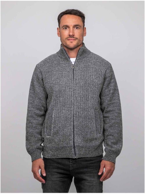 Gilet chenille zippé col montant limago - Kiabi