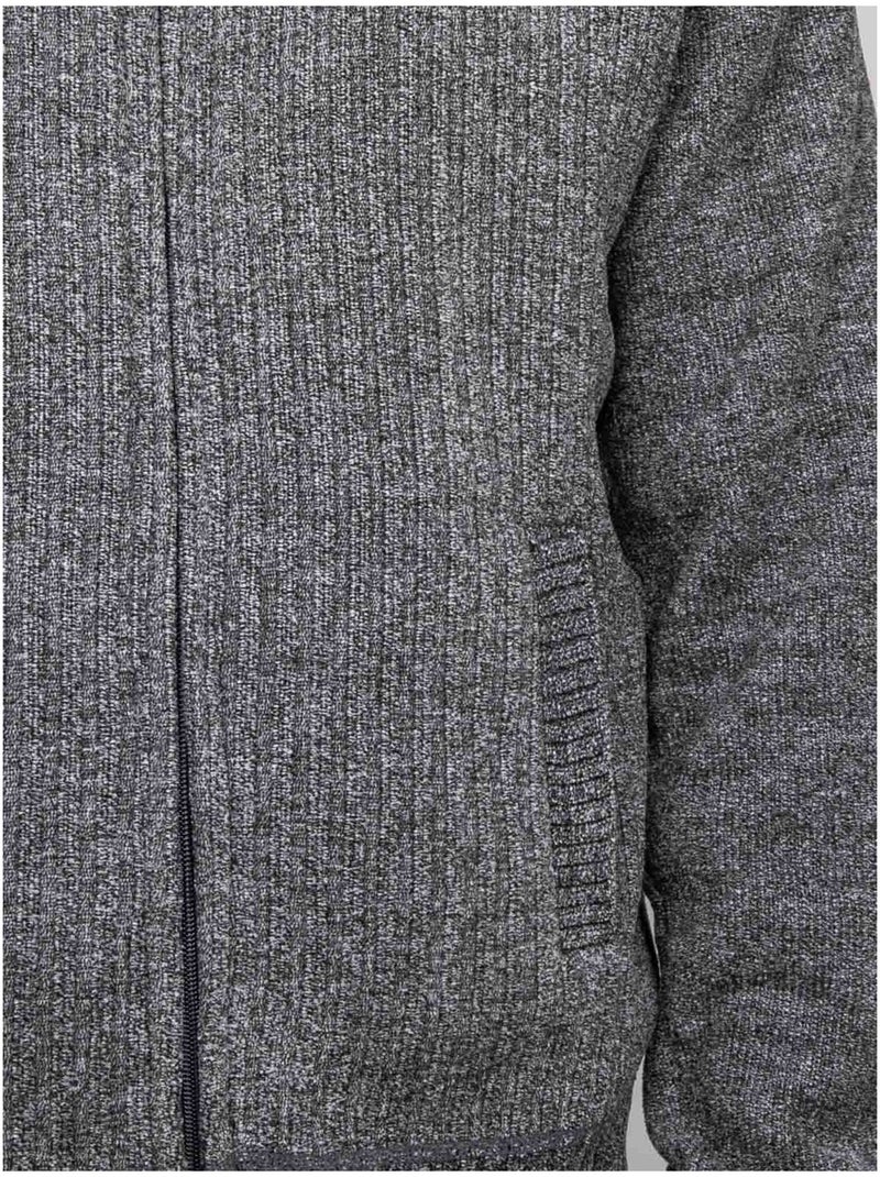 Gilet chenille zippé col montant limago Gris - Kiabi