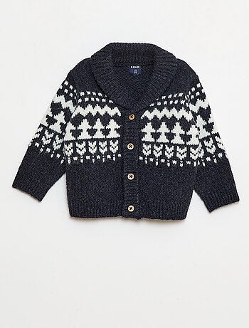 Gilet col chale jacquard