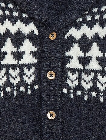 Gilet col chale jacquard