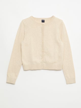 Gilet col rond léger uni