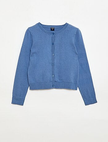 Gilet col rond léger uni