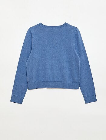 Gilet col rond léger uni