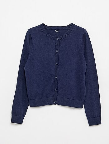 Gilet col rond léger uni