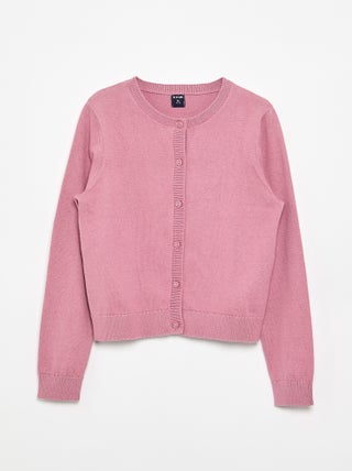 Gilet col rond léger uni
