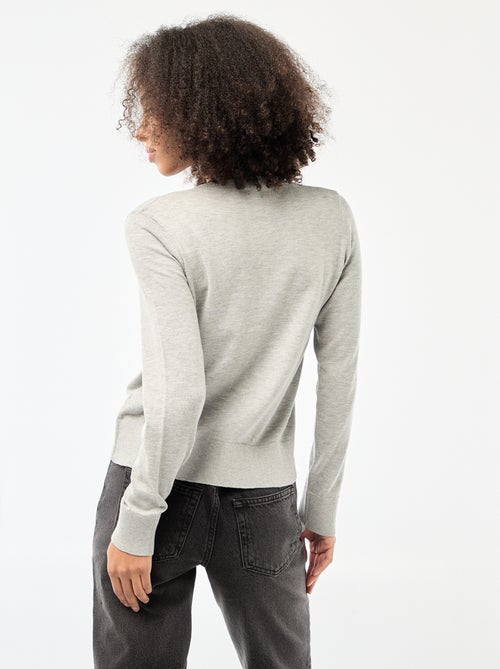 Gilet col rond uni - Kiabi