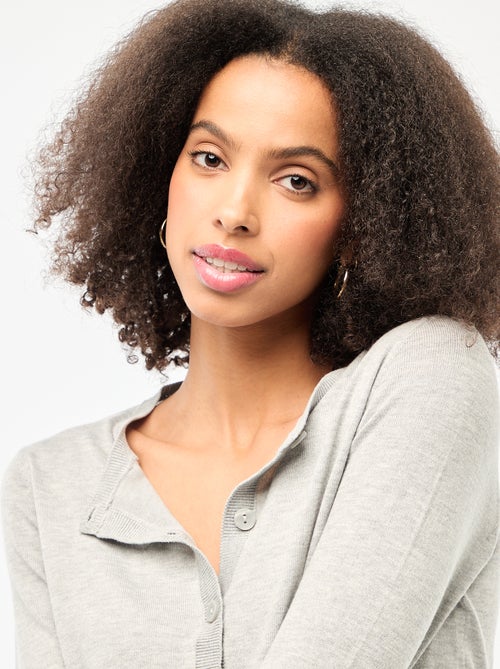 Gilet col rond uni - Kiabi