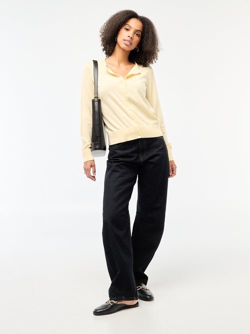 Gilet col rond uni - Kiabi