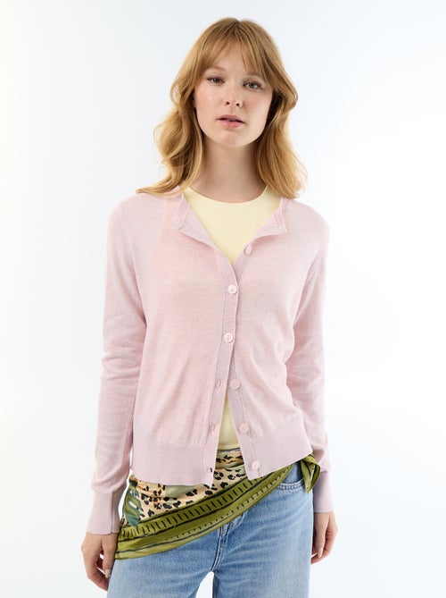 Gilet col rond uni - Kiabi Gilet col rond uni - Kiabi