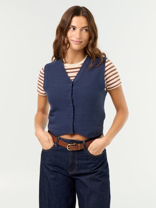 Gilet col V sans manches - Kiabi