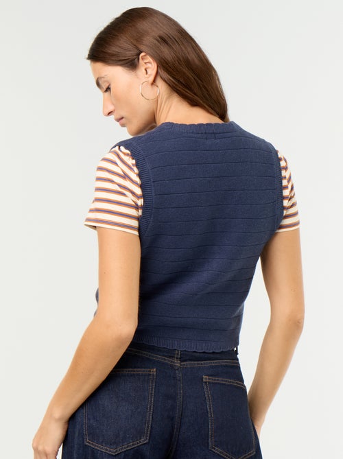 Gilet col V sans manches - Kiabi