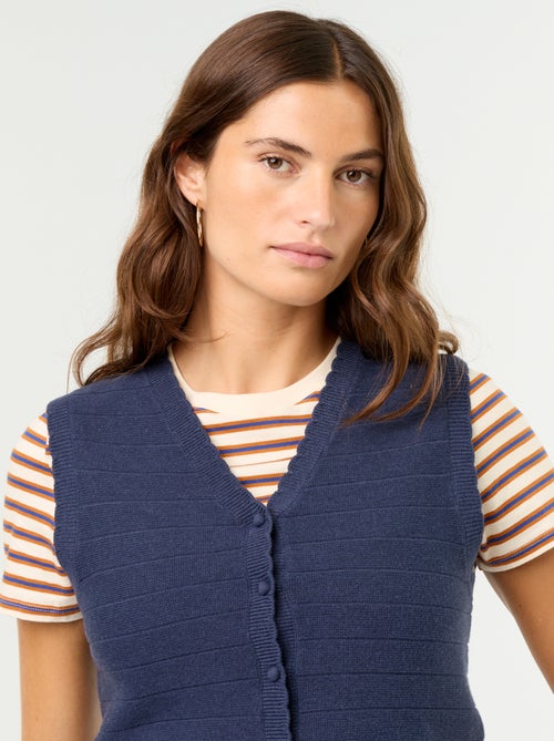 Gilet col V sans manches - Kiabi