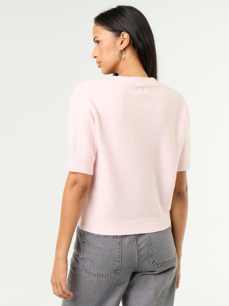 Gilet col V sans manches Rose - Kiabi