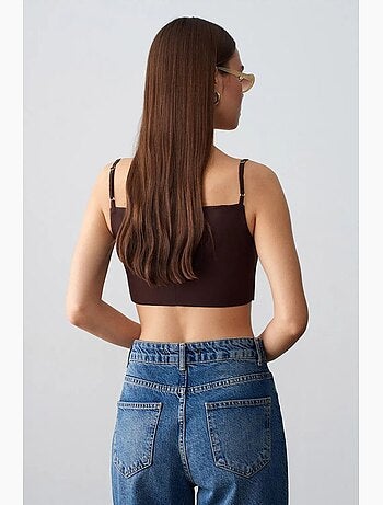 Gilet court ajusté en tencel pour femme dilvin