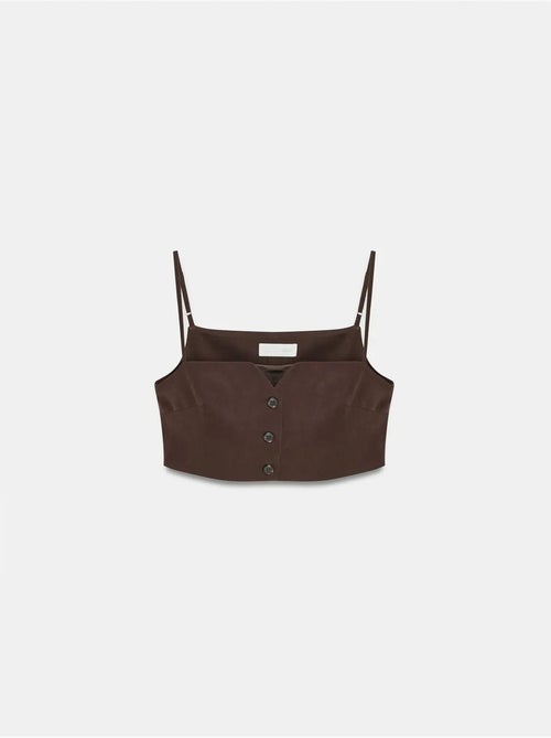 Gilet court ajusté en tencel pour femme dilvin - Kiabi Gilet court ajusté en tencel pour femme dilvin - Kiabi