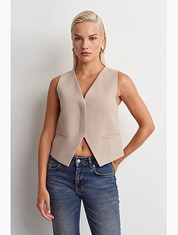 Gilet court boutonné dilvin