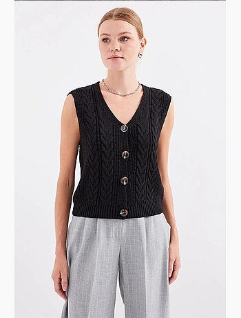 Gilet court en tricot boutonné bdart