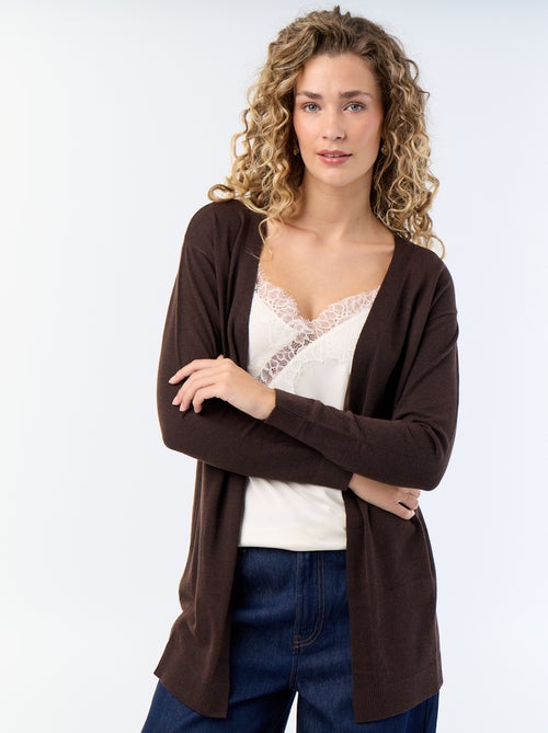 Gilet court ouvert en maille fine jauge - Kiabi Gilet court ouvert en maille fine jauge - Kiabi