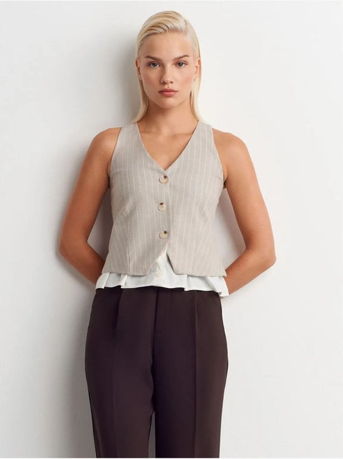 Gilet court rayé dilvin - Kiabi Gilet court rayé dilvin - Kiabi