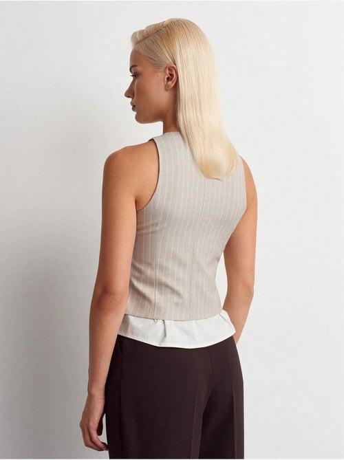 Gilet court rayé dilvin - Kiabi Gilet court rayé dilvin - Kiabi