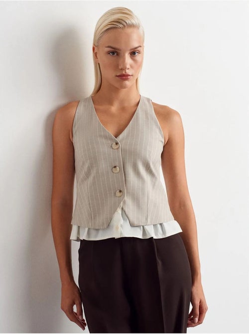 Gilet court rayé dilvin - Kiabi Gilet court rayé dilvin - Kiabi