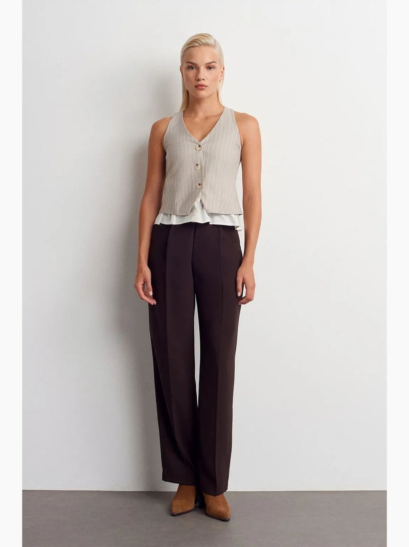 Gilet court rayé dilvin Beige argile - Kiabi