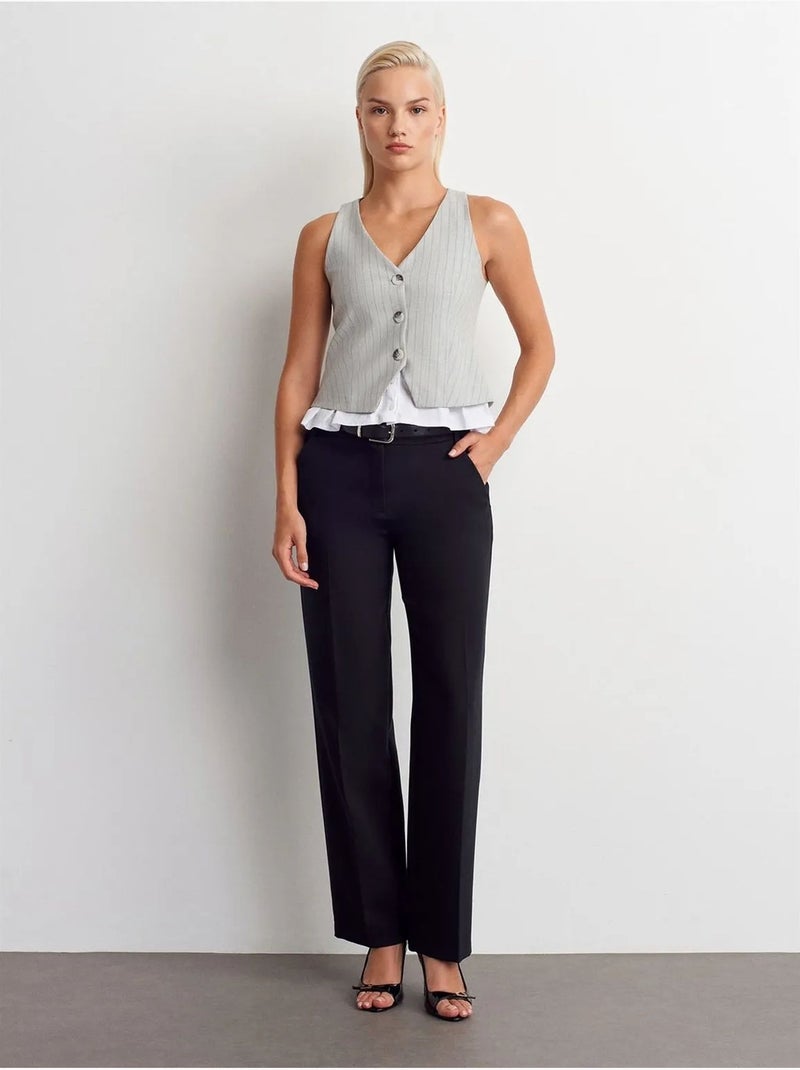 Gilet court rayé dilvin Gris clair - Kiabi