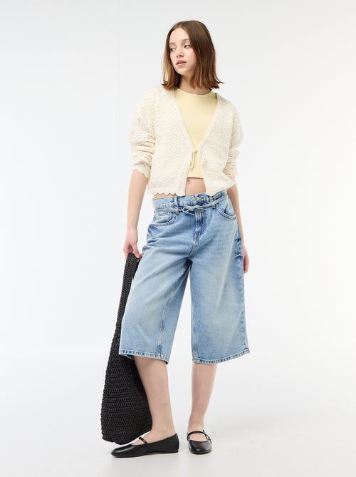 Gilet crochet à nouer festonné - Kiabi