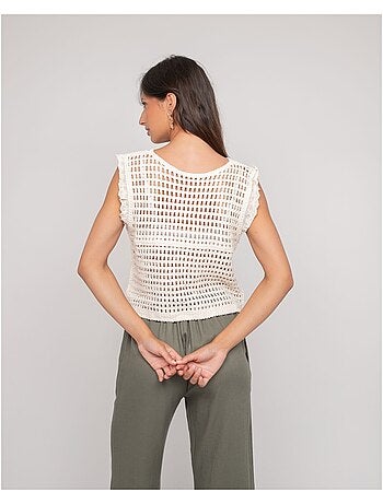 Gilet crochet sans manches klarine