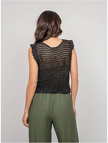 Gilet crochet sans manches klarine
