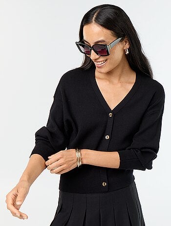 Gilet cropped boutonné