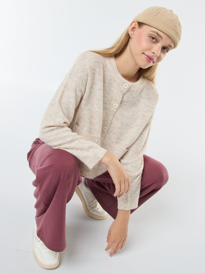 Gilet cropped en maille Beige clair - Kiabi