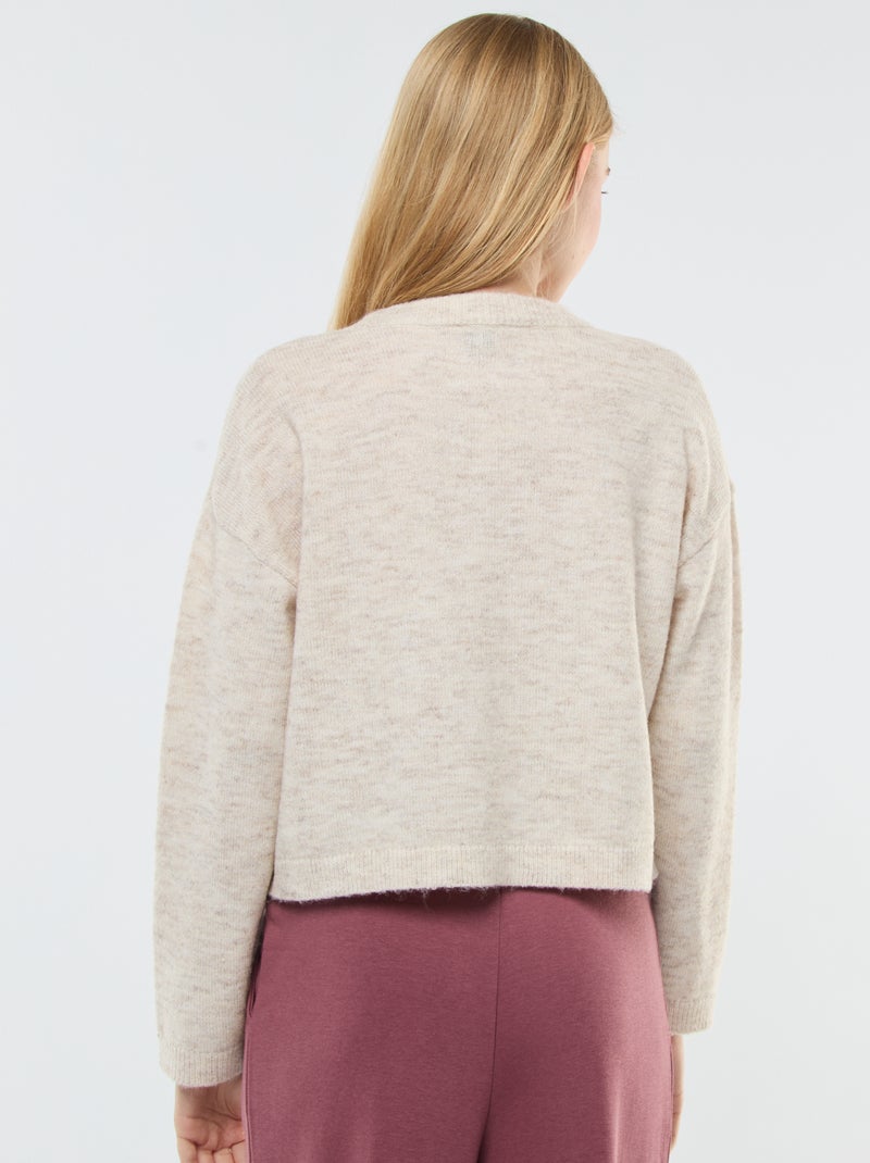 Gilet cropped en maille Beige clair - Kiabi