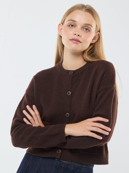 Gilet cropped en maille - Kiabi