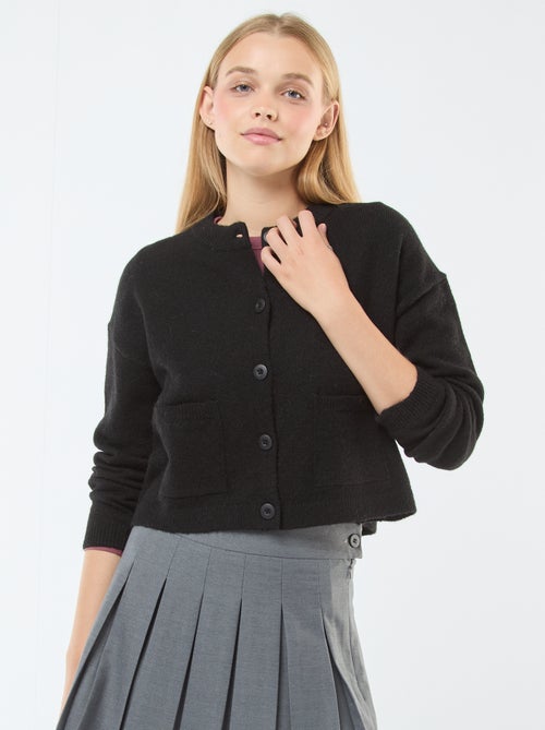 Gilet cropped en maille - Kiabi
